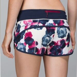 Rare Lululemon Run Speed Shorts 2.5”Inky Floral Ghost Inkwell Bumble Berry Sz 10